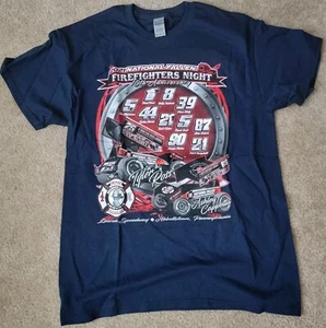 2021 Ashley Cappetta Tyler Ross Shirt Fallen Firefighter Lincoln Speedway Medium - Bild 1 von 4