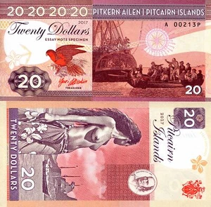 SELTENE PITCAIRNINSELN 20 $ FANTASY-KUNST-NOTIZ VON GABRIS - BOUNTY, SCHÖNE EINHEIMISCHE! - Bild 1 von 1