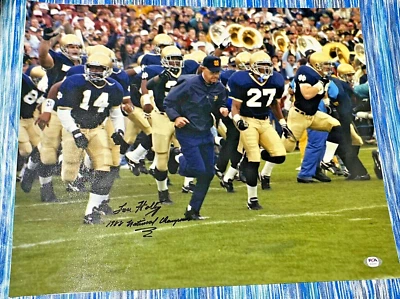 LOU HOLTZ Signed Notre Dame 1986 NATIONAL CHAMPIONSHIP 16x20 - PSA /Dna - Image 1 of 4