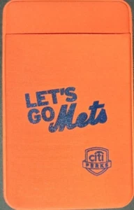 New York Mets Orange Phone Credit Card Holder Citi Perks 3M Backing Brand New - Picture 1 of 2