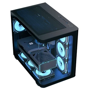 Curved Glass Gaming PC 10-core CPU 16GB DDR5 500 GB M.2+3TB HD W11 RTX 5060 Wifi - Afbeelding 1 van 15
