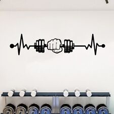 Large Heartbeat Dumbbell Bodybuilding Weight Wall Sticker Gym Fitness Crossfit