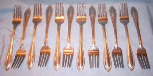 12 WALLACE AMERICAN TRADITION 18/10 Stainless DELUXE PASTRY Dessert Salad Fork A - Picture 1 of 5