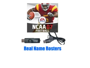 NCAA Football 07 Real Name Roster Save File Original Xbox on USB + Cable Adapter - Picture 1 of 2