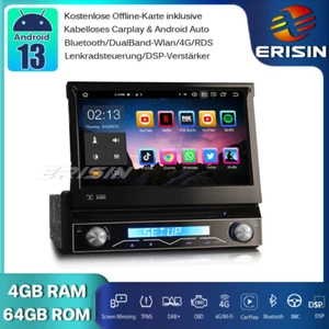 8-Kern 64GB 1 Din Android 13 Autoradio GPS WiFi BT5.0 RDS DSP DAB+CarPlay DVB-T2 - Bild 1 von 16