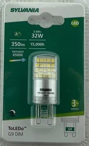 Sylvania LED G9 Dimmable 3.5W 350lm 6500k Daylight  = 32 Watt 28541 AJ5 - Picture 1 of 1