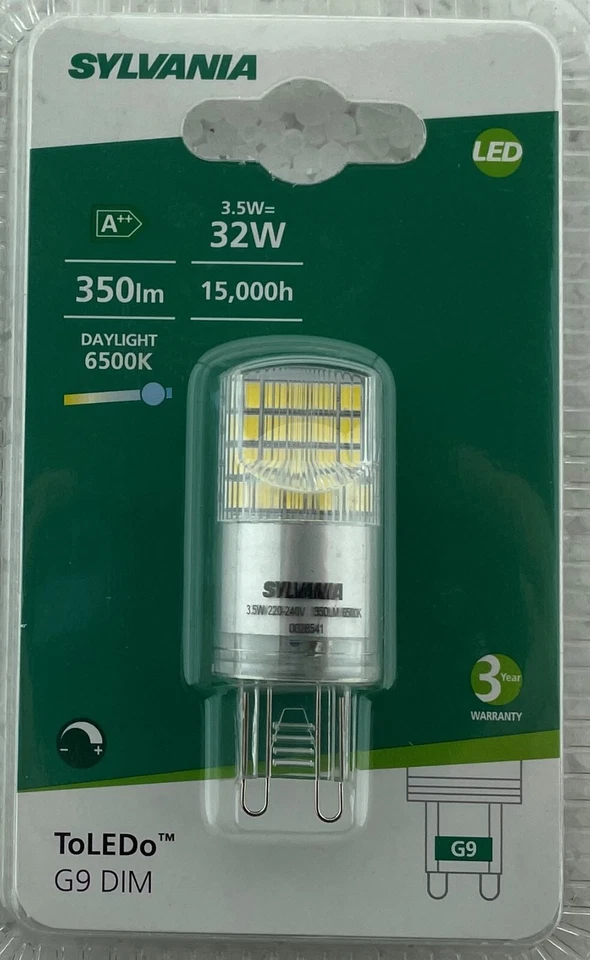 Sylvania LED G9 Dimmable 3.5W 350lm 6500k Daylight  = 32 Watt 28541 AJ5 - Image 1 of 1