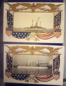 Seltener Satz von 1906-1908 USS Schlachtschiffen, Iowa, New Jersey, Texas, Virginia - Bild 1 von 4