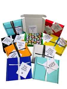 Tiny treats! Little box of chocolate footballs .Personalise to your TEAM colour - Picture 1 of 11