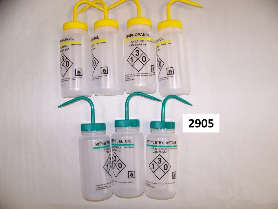 LOTE DE BOTELLAS DISPENSADORAS DE PRODUCTOS QUÍMICOS DE PLÁSTICO (ARTÍCULO #2905) Foto 1 de 1