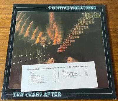 TEN YEARS AFTER POSITIVE VIBRATIONS ORIGINAL FIRST PRESS PROMO WITH TIMING STRIP - Image 1 of 4