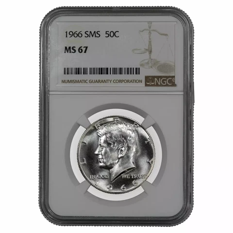 1966 SMS KENNEDY HALF DOLLAR 50C NGC CERTIFIED MS 67 - SPOT HAZE FREE Cover