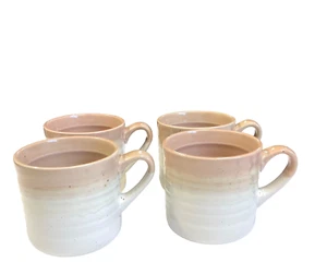 Lot of 4 Baum Hearth Blush Tri-Color Speckled Stoneware Coffee Mugs 15 Oz Drip - Picture 1 of 6
