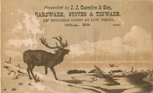 Casimere & Söhne antike viktorianische Sammelkartenbeschläge und Öfen Iola, Kansas - Bild 1 von 2