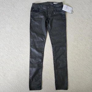 Diesel Grupee Super Skinny Low Waist Stretch Grau Wetlook Glanz Jeans W28 L34 - Bild 1 von 17