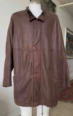 JAQUETA/CASACO DE COURO DE CRISTO SHEARLING/PELE DE CARNEIRO MASCULINA TAMANHO 52 FEITA NA ALEMANHA - Imagem 1 de 4