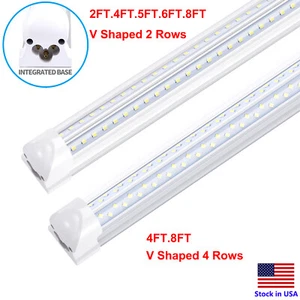 T8 Linkable LED Shop Light 2FT 4FT 6FT 8FT 120W LED Light Bulb Shop Lamp Fixture - Picture 1 of 21