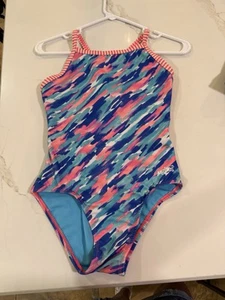 NWOT Dolfin Uglies Girl's Stars & Stripes One Piece Swimsuit Size 16 Pink/ blue - Picture 1 of 6
