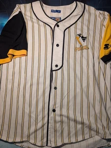 Maglia stile baseball vintage NHL Hockey Starter Pittsburgh Penguins, taglia XL - Foto 1 di 4