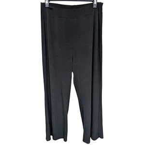 Kristin Nicole schwarz dehnbar Freizeit Karriere Arbeit Hose weites Bein Gr. 1X - Bild 1 von 4