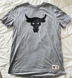 Under Armour Project Rock Brahma T-shirt Gray Graphic Print - Youth Size Large - Picture 1 of 7