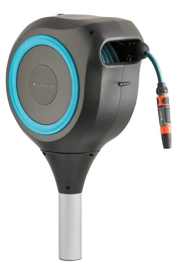 Carrete de manguera de jardín retráctil automático GARDENA (18614-80) 66' pies en espiga de metal... Foto 1 de 4