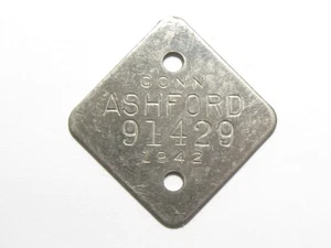 1942 AshfordCT Connecticut Dog Tax Tag License - #65066 - Picture 1 of 2