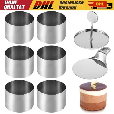 8 Tlg/Set Edelstahl Speisering Dessertring Servierring Ringe Former Spatel - Bild 1 von 4