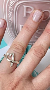 Tiffany & Co. Silver Paloma Picasso Loving Heart Ring size 5.25 NEW $325 - Picture 1 of 15