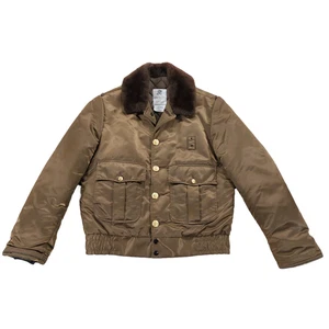 Vintage Horace Small Tuffy Jac Bomber Jacket Sz 36R, Faux Fur Collar, Police Cop - Picture 1 of 16