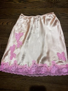 Victoria Secret Silk Pink Lace Slip Skirt Size S Small - Picture 1 of 6