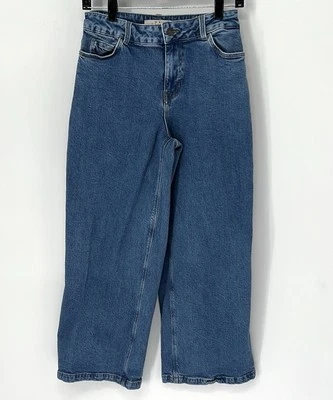 Jeans Mini Boden feminino perna larga tamanho 13 anos lavagem média jeans - Imagem 1 de 4