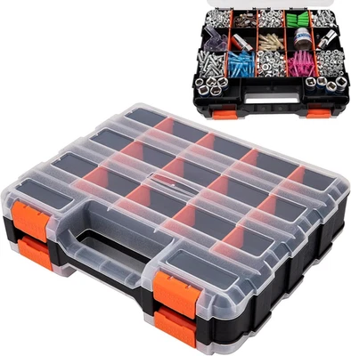 Screw Organizer, Small Parts Organizer, Hardware Storage Box, 34-Removable Compa - Image 1 of 4