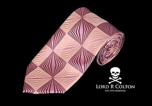 Lord R Colton Masterworks Tie - Levanzo Pink & Shoreline Gold Necktie - New - Picture 1 of 3