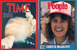 2-SET SPACE SHUTTLE CHALLENGER & CHRISTA MCAULIFFE Time People Magazines 1986 - Picture 1 of 7