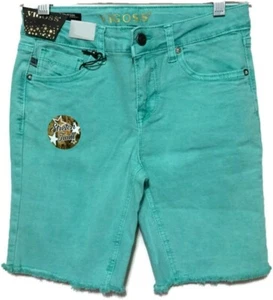 Vigoss Girls Bermuda Jean Shorts, Adjustable Waistband, Aqua DML, Size 8 - Picture 1 of 2