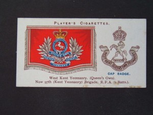 John Player's Drum Banners & Cap Badges (1924) - # 44 West Kent Yeomanry