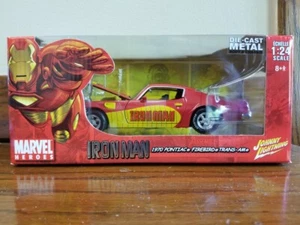 2006 Johnny Lightning 1970 Pontiac Firebird Trans-Am Iron Man 1:24 Marvel Heroes - Picture 1 of 8