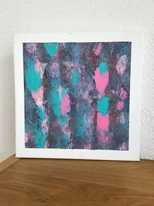 Acrylbild auf Leinwand Kunst rosa Malerei Rosa 30x30cm abstrakt - Bild 1 von 7