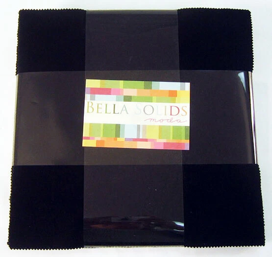  Bella Solids Black Layer Cake for Moda (42) 10" Squares 9900LC 99 - Image 1 of 1
