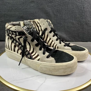 Vintage Havana High Top Gladice Zebra Stud Pink Sneakers Women’s 8 Zipper LaceUp - Picture 1 of 15