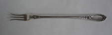 c1909 R Wallace 1835 BLOSSOM silverplate 8 3/4" long pickle olive fork KATHRYN