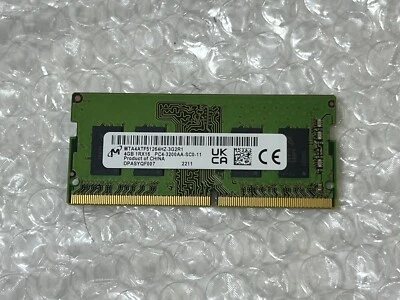 Micron 4GB 3200MHz DDR4 SODIMM 260Pin 1RX16 Laptop Memory PC4-3200AA-SC0-11 - Image 1 of 2