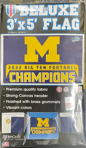 Wincraft University of Michigan Football 2022 Big Ten Champions 3'x5' Flag Cover
