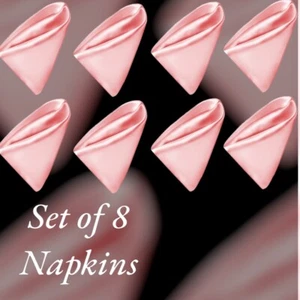 Pink Cloth Napkin Set of 8, Polyester, Washable, Soft Reusable, Wrinkle Free - Picture 1 of 6