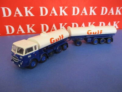 1/87 Modellino Camion Truck Fiat 690 Millepiedi Cisterna Gulf by Brekina - Immagine 1 di 4