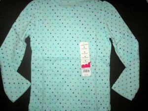 Jumping Beans Girls size 5 Long Sleeve stretch blue flower top NWT - Picture 1 of 2
