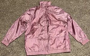 Haband Damen Windbreaker Jacke Pinkish Crinkle Druckknöpfe Taschen Vintage Large - Bild 1 von 11