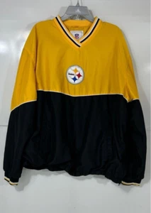 Pittsburgh Steelers NFL Team Jacket Windbreaker Black Gold Size 2XL - Picture 1 of 11