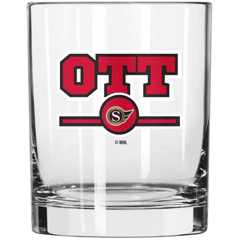 Ottawa Senators Letterman 14oz. Rocks Glass Cover